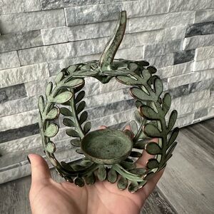 Metal Pumpkin Fall  Halloween Thanksgiving Decor Candleholder